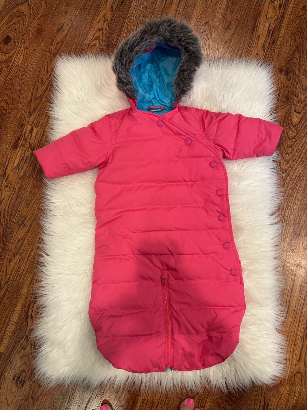 Hannah Anderson Kids Pink Hooded Insulated Sleep Bag - Cozy Winter zip up Cover